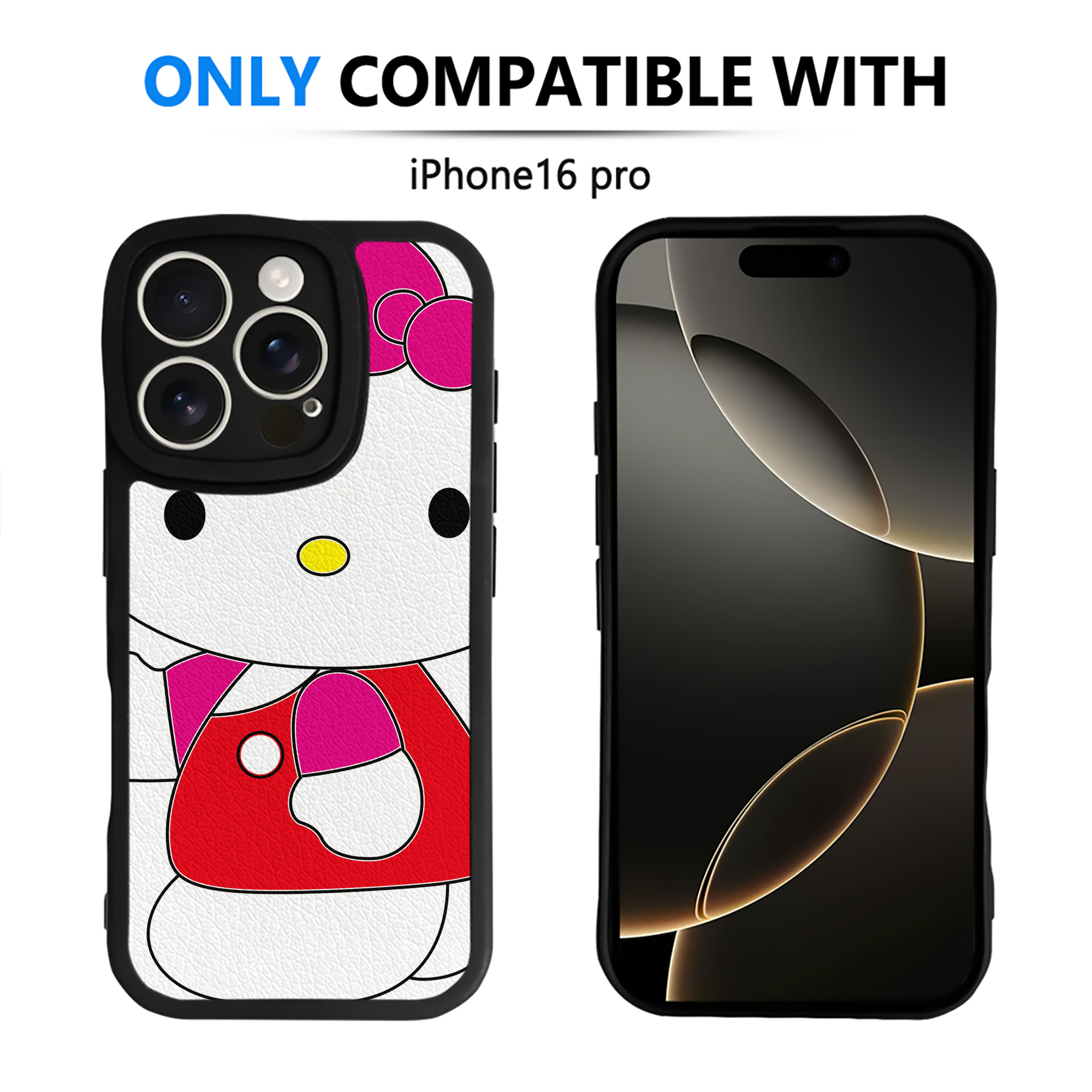 （画像用） Hello Kitty ハローキティ 【iPhone 16シリーズ対応】シリコンスマホケース（レザー調） 材質：シリコン